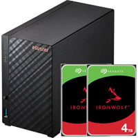 Asustor Drivestor 2 Gen2 (AS1202T) incl. 2x IronWolf 4 TB nas Zwart, LAN, USB
