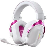 MCHOSE S9 Wireless Tri-Mode over-ear gaming headset Wit/roze, PC / laptop / Playstation / Switch / Smartphone, 2.4G / Bluetooth / Wired / Type-C