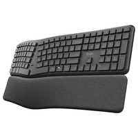 Trust Keyra Ergonomisch draadloos toetsenbord Zwart, US lay-out (QWERTY), 100%, 2.4 GHz USB | Bluetooth