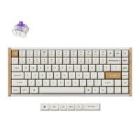 Keychron K2 HE-Q1 Special Edition, toetsenbord Wit/houtkleur, US lay-out, Gateron Double-Rail Magnetic Nebula, 75%, RGB leds, OSA double-shot PBT, hot swap, 2.4GHz | Bluetooth 5.2 | USB-C