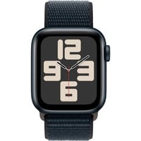 Apple Watch SE (2023) smartwatch Donkerblauw/donkerblauw, 40 mm, Geweven sportbandje, Aluminium, GPS + Cellular