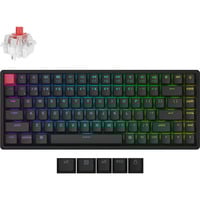 Keychron K2 QMK-J1, toetsenbord Zwart, US lay-out, Keychron Super Red, RGB leds, 75%, Cherry double-shot PBT, hot swap, Bluetooth 5.2 | USB-C