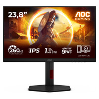 AOC 24G4ZR 23.8" gaming monitor Zwart/rood, 260Hz (OC), HDMI, DisplayPort