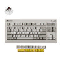 Keychron R3-M3 QMK Wireless Mechanical Keyboard Grijs, US lay-out (QWERTY), Keychron Super Brown, 80% (TKL), RGB, Cherry PBT, Hot swap, 2.4 GHz / Bluetooth 5.3 / USB-C
