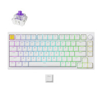 Lemokey P1 HE-P1 Wireless Magnetic Switch Custom Gaming Keyboard Wit, US lay-out, Gateron Double-Rail Magnetic Nebula, 75%, RGB leds, Double-shot PBT, hot swap, 2.4 / Bluetooth / USB-C, Knob