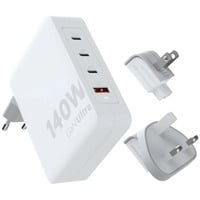 Xtorm 140W GaN-Ultra Travel Adapter + USB-C PD Kabel oplader Wit, 3x USB-C, 1x USB-A