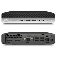 HP EliteDesk 800 G4 DM Refurbished mini-pc Zwart/zilver | i5-8500T | UHD Graphics 630 | 8 GB | 256 GB SSD