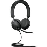 Jabra Evolve2 40 SE on-ear headset Zwart