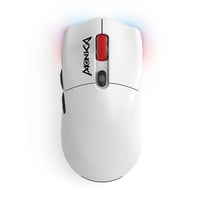 Monka Guru G995W gaming muis Wit/rood, 800 - 26.000 DPI, RGB, 2.4 GHz / Bluetooth / USB