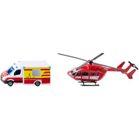 SIKU Super - Mercedes-Benz ambulance en helikopter Modelvoertuig