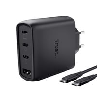 Trust Maxo USB-C GaN Oplader 65W  Zwart, Power Delivery, 3x USB-C, 1x USB-A