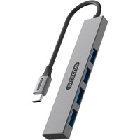 Sitecom USB-C naar 4x USB-A Tiny usb-hub Grijs