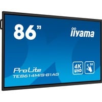 iiyama ProLite TE8614MIS-B1AG 85" 4K Ultra HD Public Display Zwart, Touch, HDMI, DisplayPort, USB-C, WiFi, Audio, Android