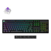 Keychron K10 HE-J1, toetsenbord Zwart, US lay-out, Gateron Double-Rail Magnetic Nebula, RGB leds, Cherry Double-shot PBT, hot swap, USB-C | 2.4 GHz | Bluetooth 5.1