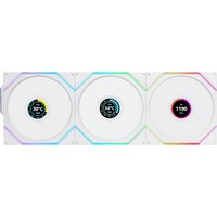 Lian Li UNI FAN TL 120 LCD Wireless RGB case fans Wit, 3 stuks, 120 x 124 x 28 mm, PWM, 1x 9-pin USB, incl. controller