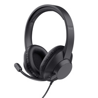 Trust Ayda Max Pc-headset Bedraad over-ear  Zwart, Microfoon met mute, verstelbare hoofdband