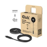 Club 3D CAC-3027 Qi2 25W draadloze oplader Zwart, Qi-gecertificeerd, MagSafe-compatibel, magnetisch pad