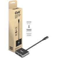 Club 3D USB-C (DP Alt-Mode) naar DisplayPort + HDMI hub Zwart