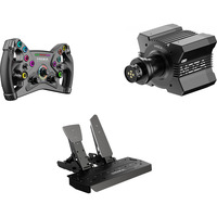 MOZA KS stuurwiel + R9 V3 stuurbasis + SR-P pedal set (Throttle + Brake) Bundel Zwart, Basis, stuur en pedalen