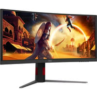 AOC CU34G4CA 34" Curved UltraWide gaming monitor Zwart, 2x HDMI, 1x DisplayPort, USB, Audio, 180 Hz