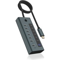 ICY BOX 7-Port USB-C 3.2 Gen 2 usb-hub Blauwgrijs