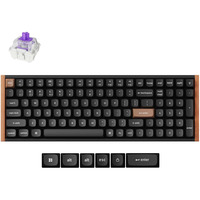 Keychron K4 HE-F1 Special Edition, toetsenbord Zwart/houtkleur, US lay-out, Gateron Double-Rail Magnetic Nebula, 96%, OSA Double-shot keycaps, Hot Swap, Bluetooth / USB-C / 2.4 GHz