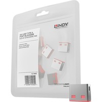 Lindy USB Port Blocker diefstalbeveiliging Rood, 10-pack