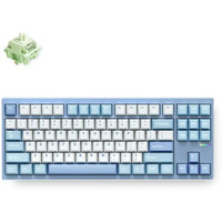 MCHOSE GX87 Lite: Blue Nano Spraying Matcha Latte V2 Aluminum Custom Mechanical, toetsenbord Lichtblauw/wit, Huano Matcha Latte V2, 80% TKL, RGB, Hot swap, Double-Shot PBT, draadloos / Bluetooth / USB-C