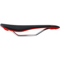 Fabric Scoop Elite Flat fietszadel Zwart/rood, 142mm, cro-mo rails