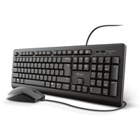 Trust Primo Keyboard & Mouse Set desktopset Zwart, US lay-out (QWERTY), Membraan, 100%
