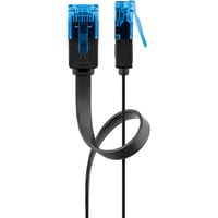 goobay CAT 6A Flat Patch Cable U/UTP, 10 meter kabel Zwart/blauw