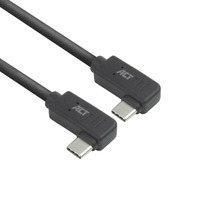 ACT Connectivity USB 3.2 USB-C (links/rechts haaks) naar USB-C (links/rechts haaks) kabel Zwart, 10 Gbit/s, 60W, 0,5 meter