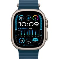 Apple Watch Ultra 2 smartwatch Donkerblauw, Titanium, 49 mm, Ocean‑bandje, GPS + Cellular