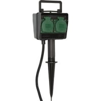 Brennenstuhl Tuincontactdoos met aardspies 1154450 4-voudige stekkerdoos Zwart, 4x stekker, 10 meter, IP44