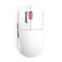 Monka Prime G997W gaming muis Wit/rood, 800 - 26.000 DPI, 4K Hz, RGB, 2.4 GHz / Bluetooth / USB