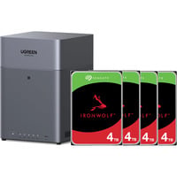 UGREEN DH4300 Plus incl. 4x Seagate IronWolf 4 TB harde schijf nas Grijs, 1x 2,5GbE, HDMI, USB-C