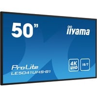 iiyama Prolite LE5041UHS-B1 49.5" 4K Ultra HD Public Display Zwart, 4K UHD, VGA, HDMI, LAN, USB, Audio