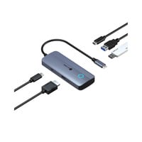 ICY BOX 5-in-1 Travel DockingStation met off-screen button Grijs
