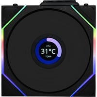 Lian Li UNI FAN TL 120 LCD Wireless Reverse Blade RGB case fan Zwart, 120 x 124 x 28 mm, PWM, 1x 9-pin USB