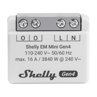 Shelly EM Mini Gen4 energiebesparing Grijs, Wi-Fi, Bluetooth, Zigbee