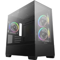 DeepCool CG380 3F midi tower behuizing Zwart | 2x USB-A | 1x USB-C | RGB | Window