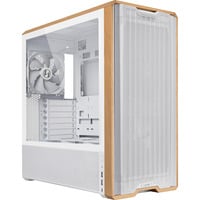 Lian Li LANCOOL 217 midi tower behuizing Wit/houtkleur | 2x USB-A | 1x USB-C | Tempered Glass