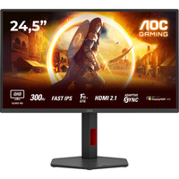 AOC Q25G4SR 24.5" gaming monitor Zwart/rood, 300 Hz, HDMI, DisplayPort, Audio