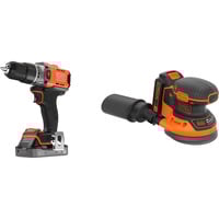 BLACK+DECKER 18V Schroefklopboormachine + 18V Excentrische schuurmachine Bundel Zwart/oranje