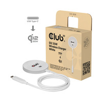 Club 3D CAC-3026 Qi2 25W draadloze oplader Wit, Qi-gecertificeerd, MagSafe-compatibel, magnetisch pad
