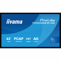 iiyama ProLite T4329AS-B1AG 42.5" 4K Ultra HD Public Display Zwart, Touch, HDMI, USB-C, Audio, LAN, WiFi 5, Android 14