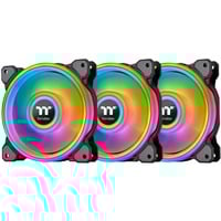 Thermaltake Riing Quad 12 RGB Radiator Fan TT Premium Edition 3 Pack case fans Zwart, 3 stuks, 120 x 120 x 25 mm, 3 stuks, Incl. controller