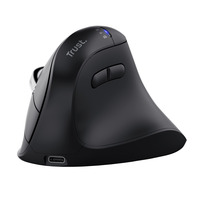 Trust Vyran Ergonomische Muis Verticaal Hyperscrollwiel  Zwart, 1000-4800 Dpi, 2.4GHz USB-A (USB-C), 2x Bluetooth
