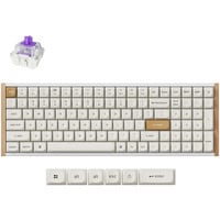 Keychron K4 HE-Q1 Special Edition, toetsenbord Wit/houtkleur, US lay-out, Gateron Double-Rail Magnetic Nebula, 96%, OSA Double-shot keycaps, Hot Swap, Bluetooth / USB-C / 2.4 GHz