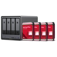 UGREEN DXP4800 Plus incl. 4x WD Red Plus 4 TB harde schijf nas Grijs, 1x 2,5GbE, 1x 10GbE, HDMI, USB-C